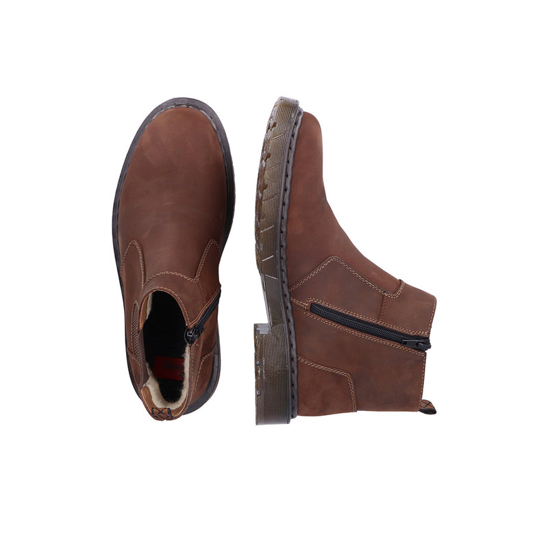 Rieker Men's Boots Brown Classic Outdoor Zip Casual Shoes 31650