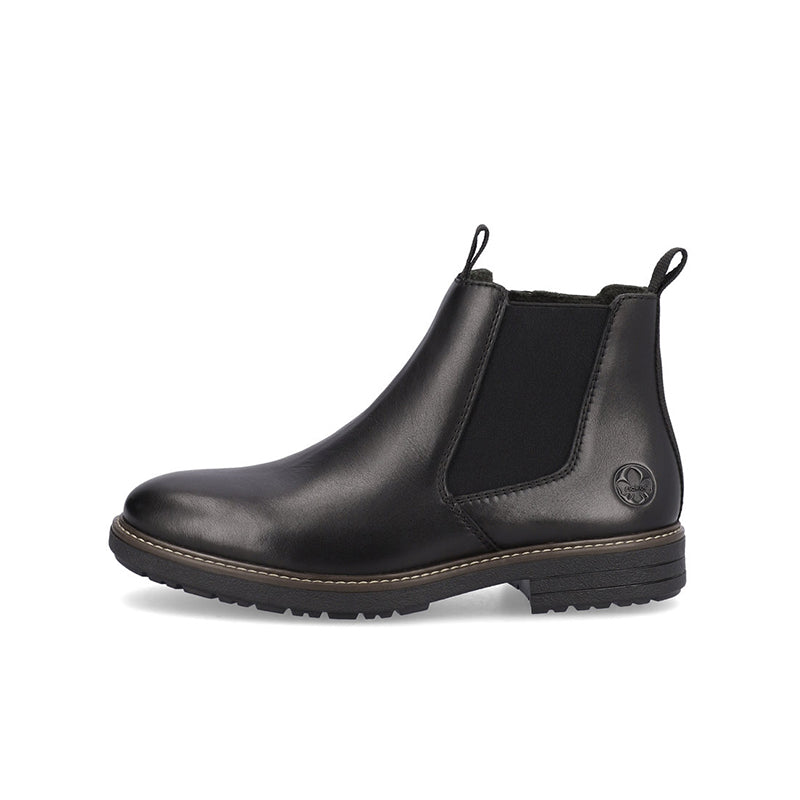 Rieker Men's Chelsea Boots Black Leather Classic Zip Shoes 33180
