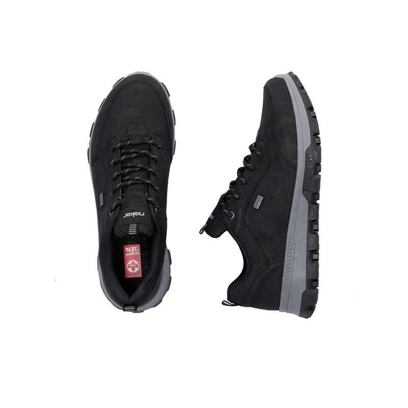Rieker Men's Sneakers Black Waterproof Lace-up Casual Shoes 35503