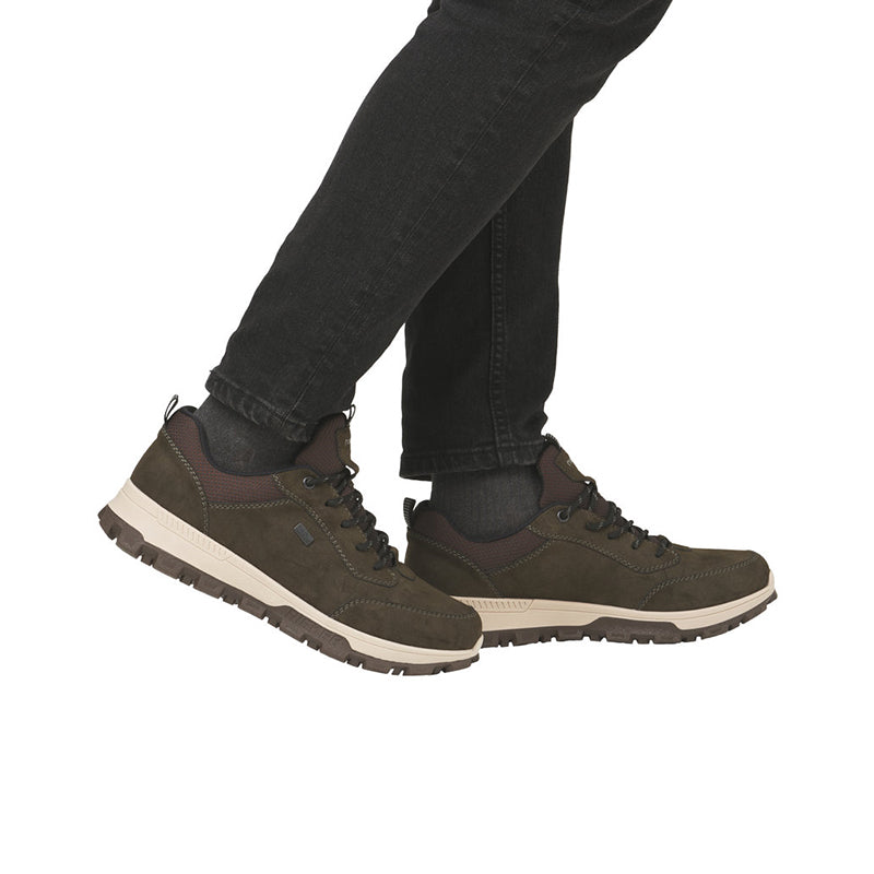 Rieker Men's Sneakers Black Waterproof Lace-up Casual Shoes 35503