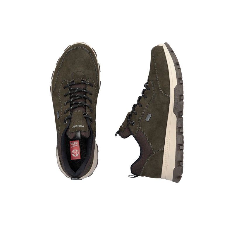 Rieker Men's Sneakers Black Waterproof Lace-up Casual Shoes 35503