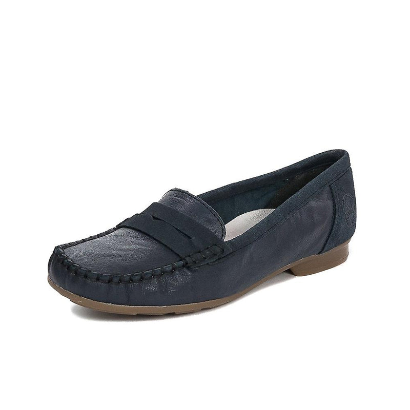 Rieker Women's Loafers Black Slip-on Casual Shoes 40054