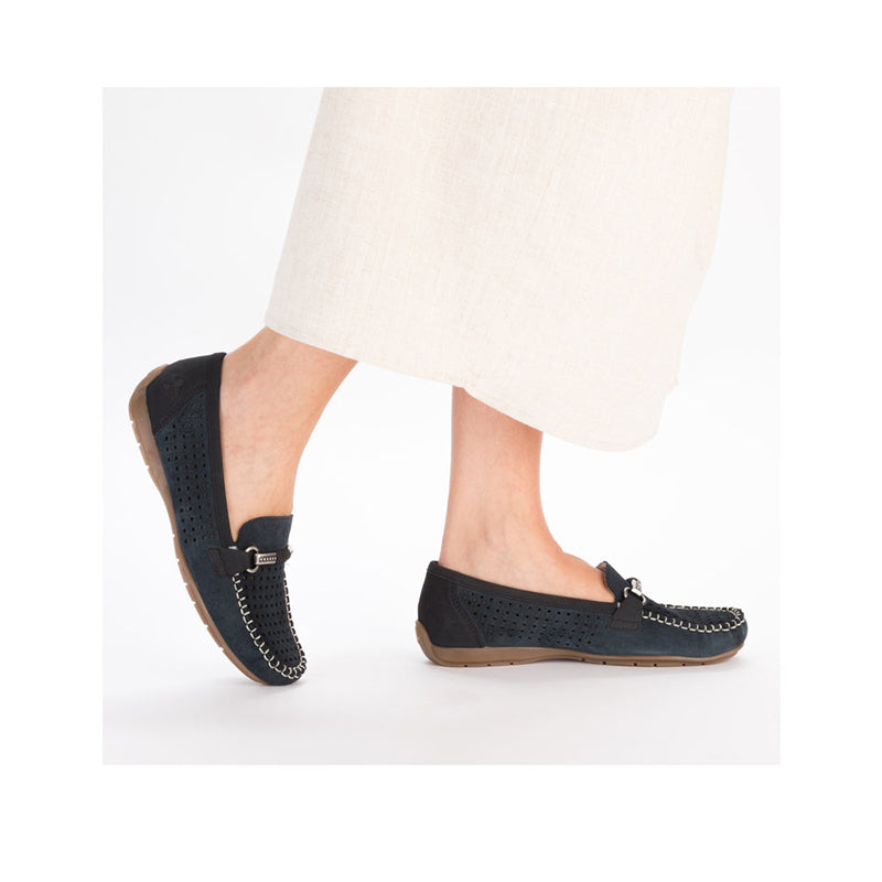 Rieker Women's Loafers Green/Bule Slip-on Casual Shoes 40253