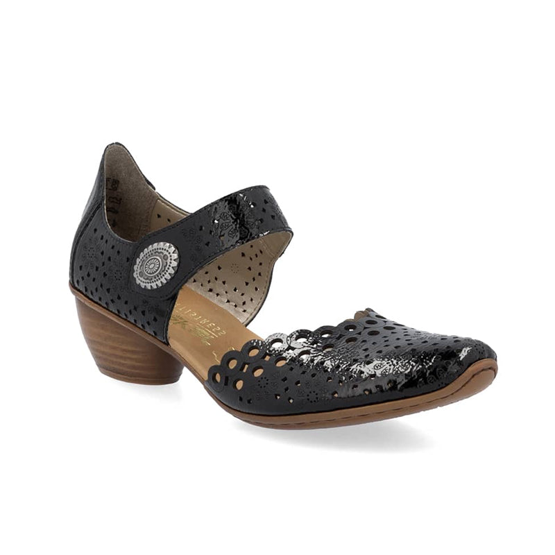 Rieker Women's Sandals Patent Closed Toe Casual Sandals 43753