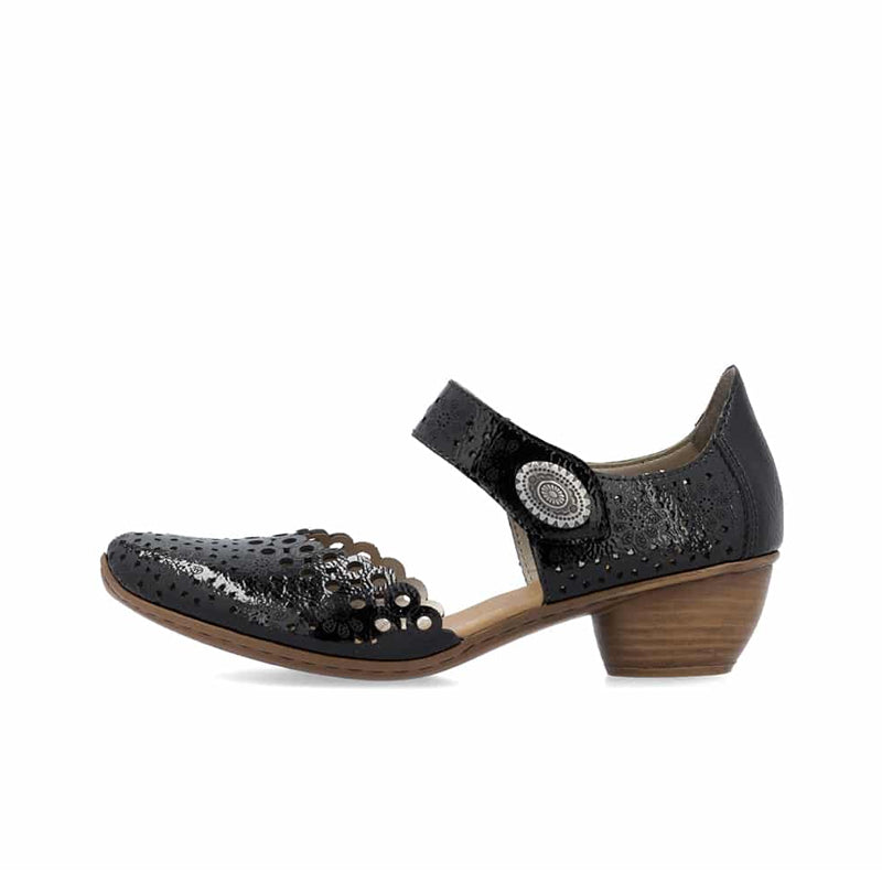 Rieker Women's Sandals Patent Closed Toe Casual Sandals 43753