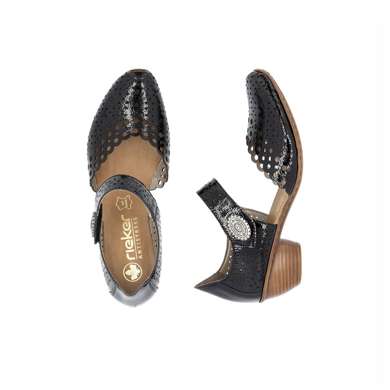 Rieker Women's Sandals Patent Closed Toe Casual Sandals 43753