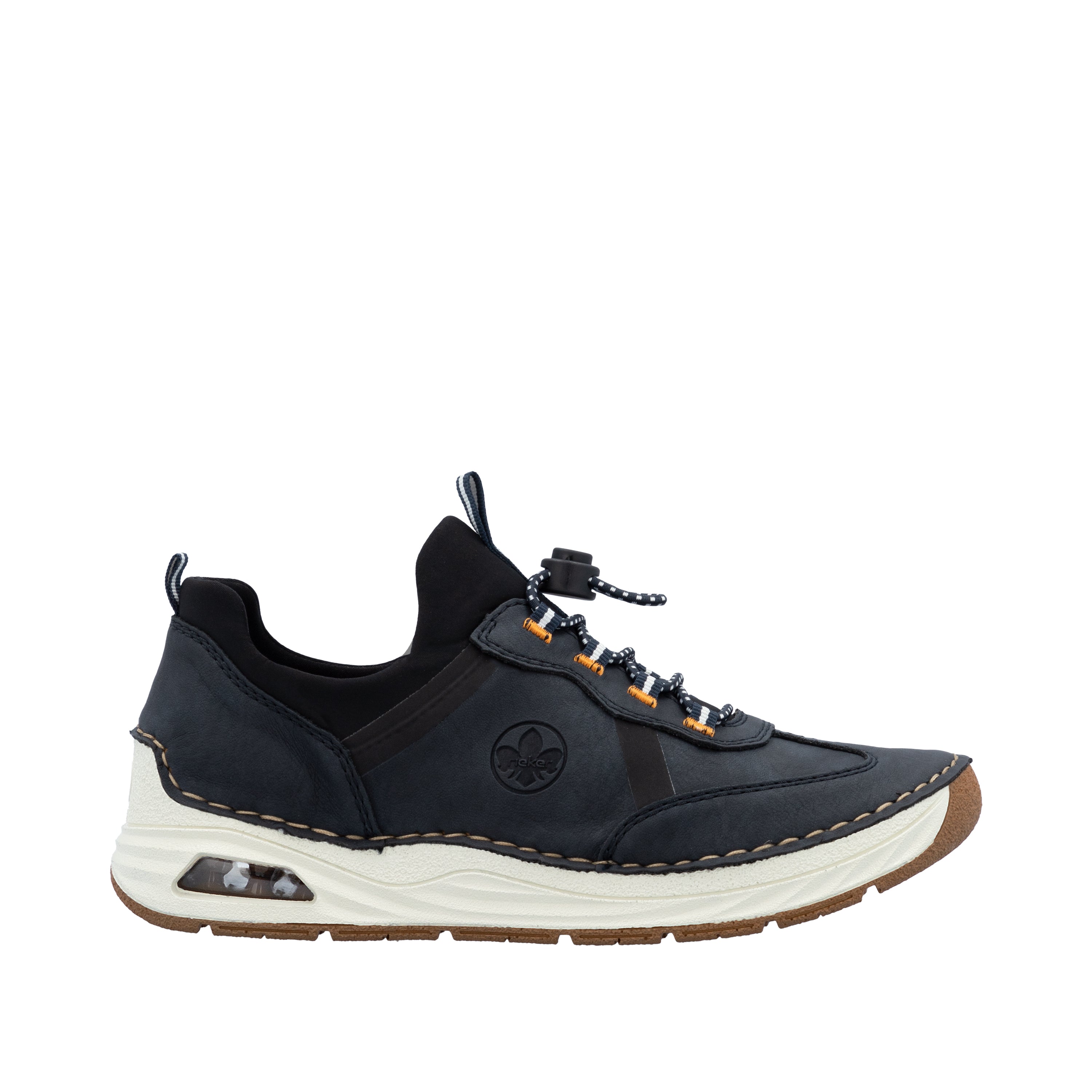 Navy women's sneakers with lace-up closure and cushioned sole