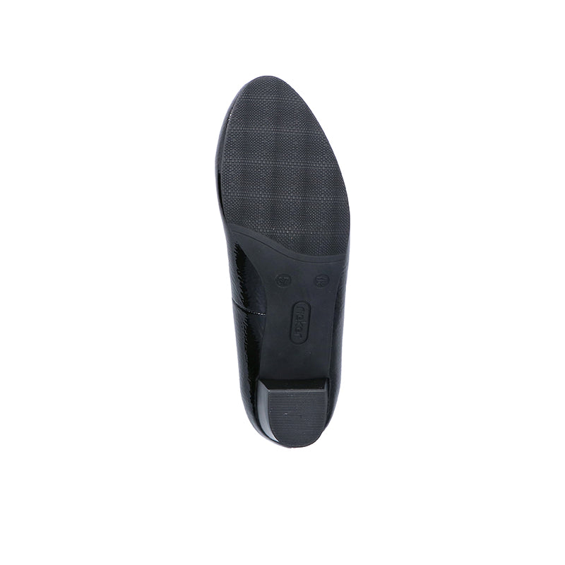 Rieker Women's Heels Lightweight Leather Black Work Shoes 44650