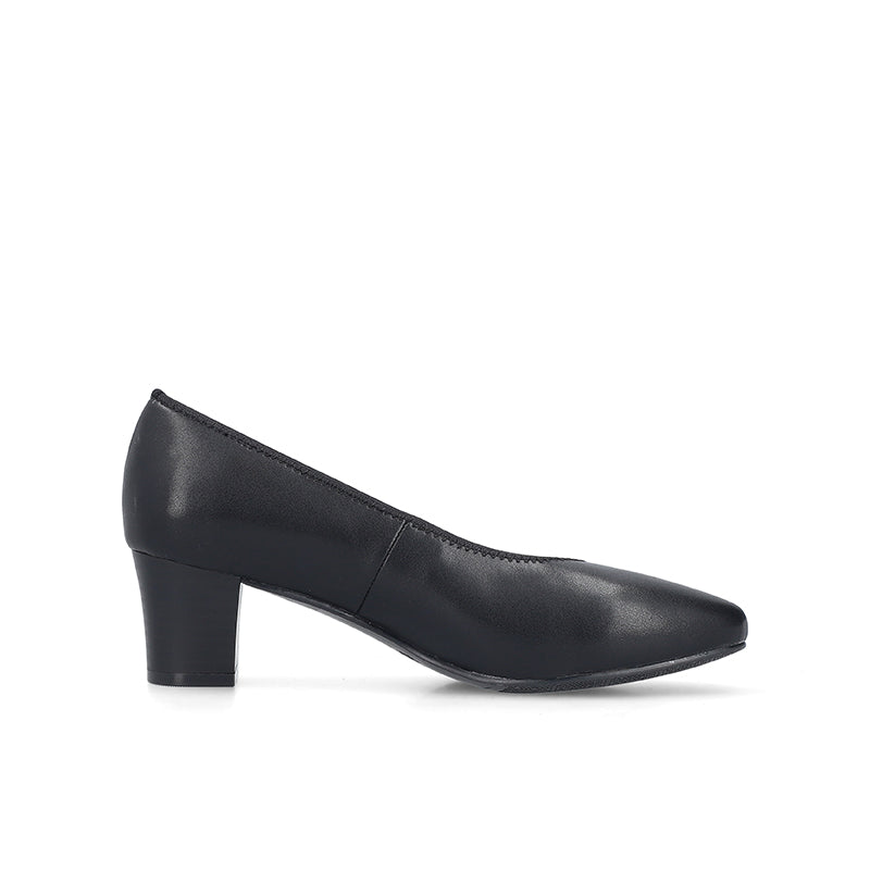 Rieker Women's Heels Lightweight Leather Black Work Shoes 44650