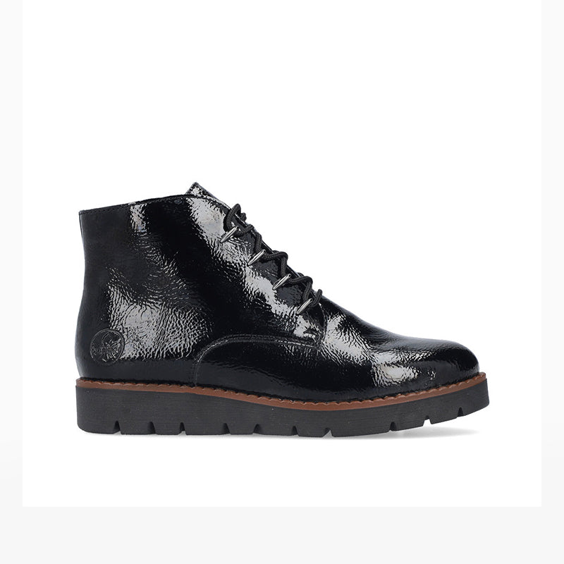 Rieker Women's Boots Black/Red Fashion Lace-up Ankle Boots 44902