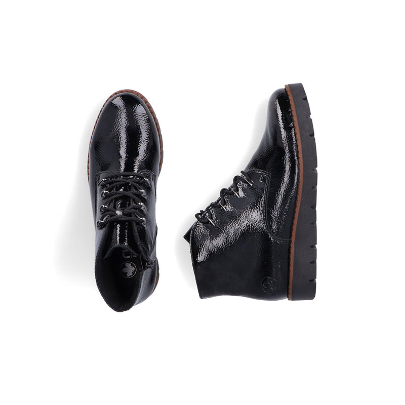 Rieker Women's Boots Black/Red Fashion Lace-up Ankle Boots 44902