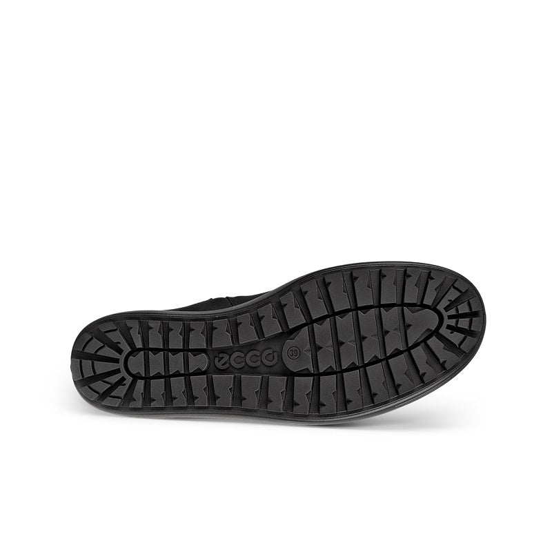 Black Chelsea boot outsole with deep tread and ECCO logo