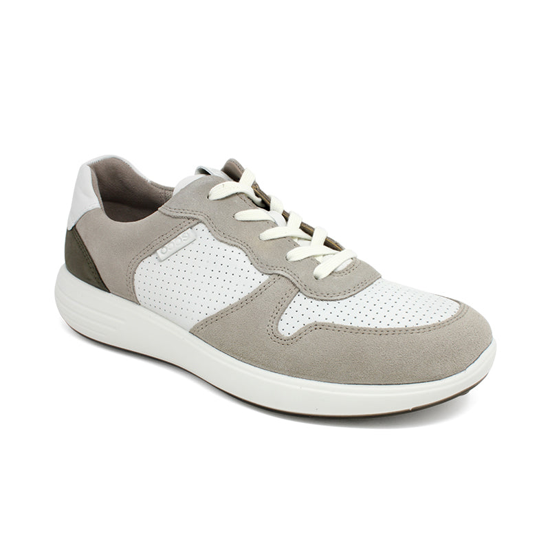 ECCO Soft7 men's sport Shoes outdoor Sneakers Grey leahther Flats Shoes 460624