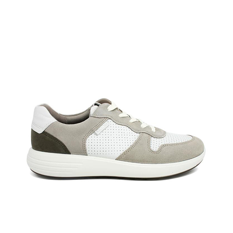 ECCO Soft7 men's sport Shoes outdoor Sneakers Grey leahther Flats Shoes 460624