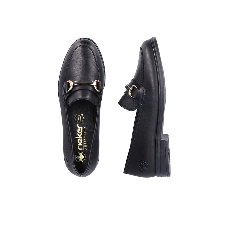 Rieker Women's Loafers Black Classic Formal Shoes 46262