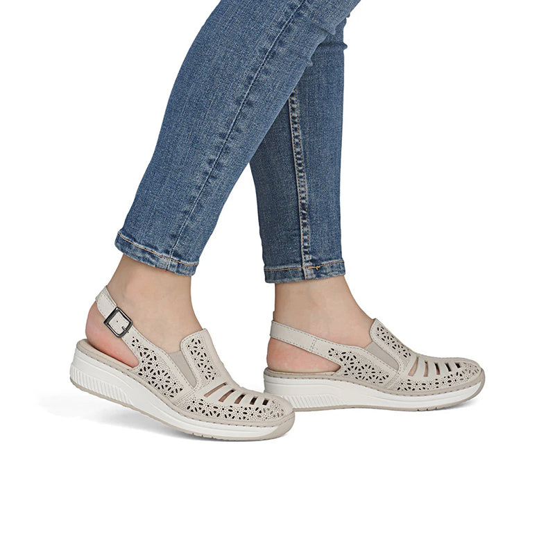 Rieker Women's Sandals Lightweight Beige Summer Comfort Sandals 48763
