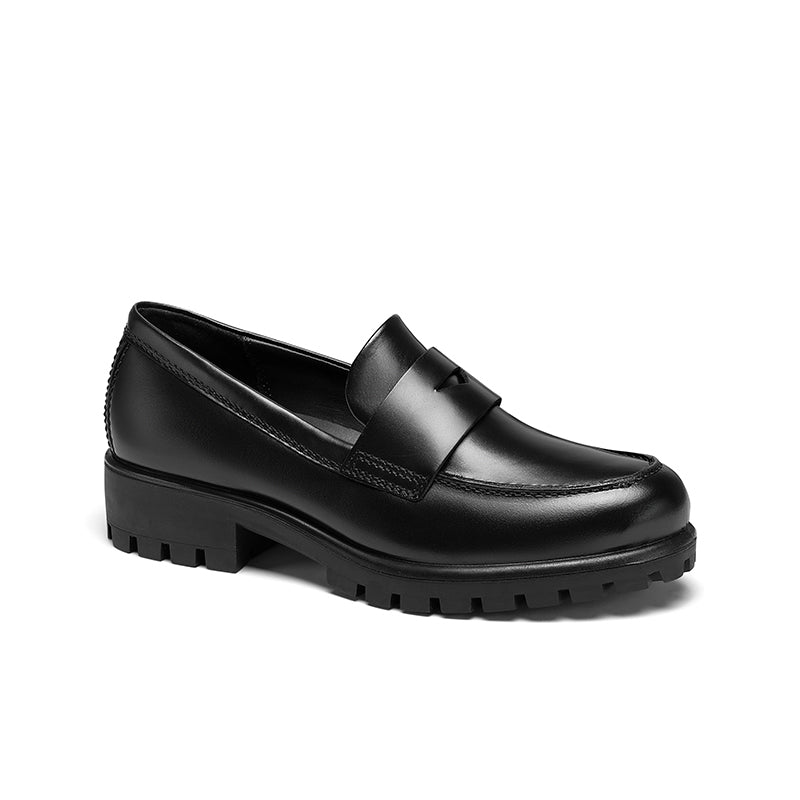ECCO Modtray Women's Loafers Black Leather Classic Shoes 490013
