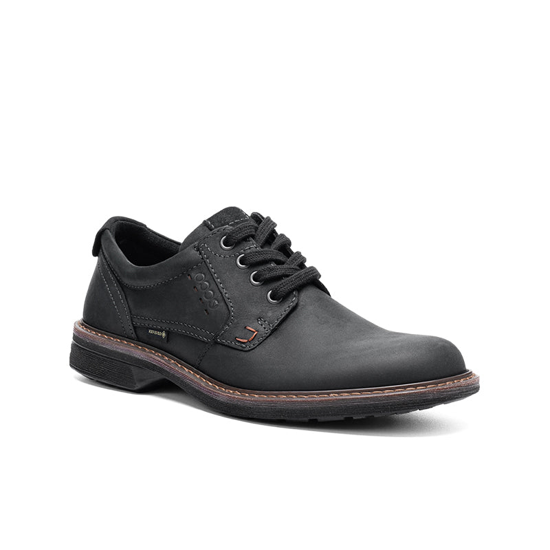 ECCO Turn men's black leather lace-up shoes, padded collar