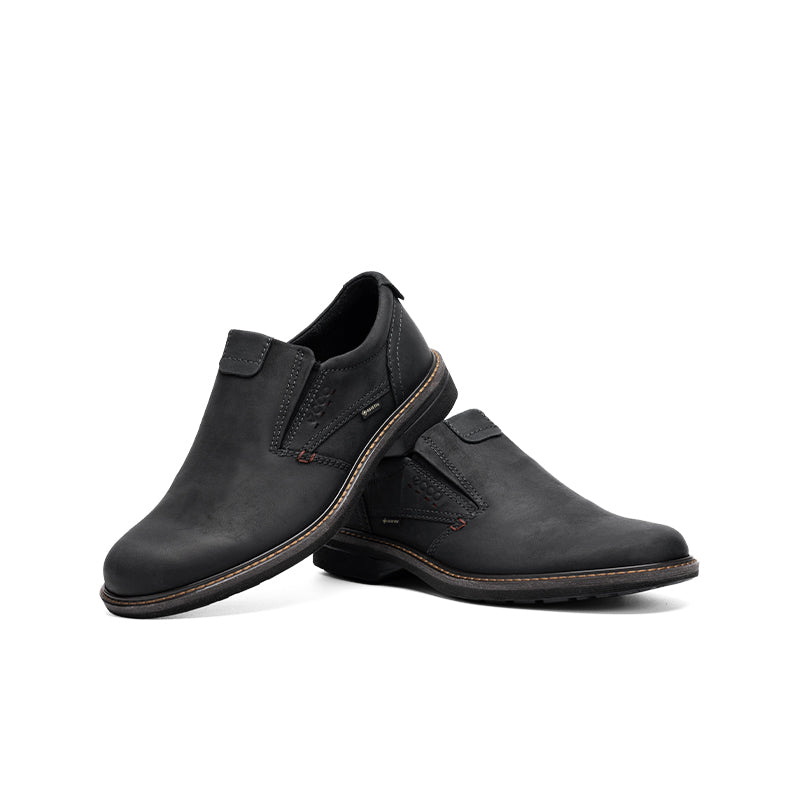 ECCO Turn Men's GTX Leather Shoes Black Slip-on Formal Shoes 510184