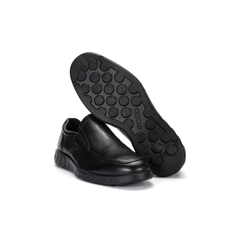 ECCO S Lite Hybrid Men's Loafers Black Leather Slip-on Formal Shoes 520314