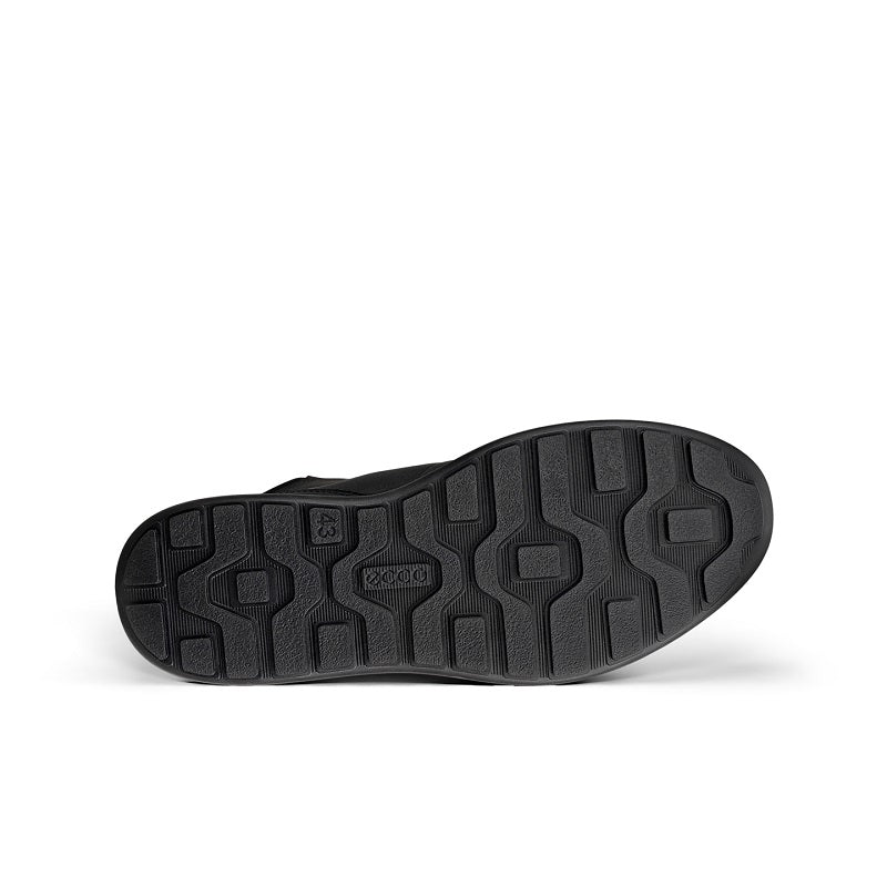 Men's black rubber outsole for ankle boots with treaded traction