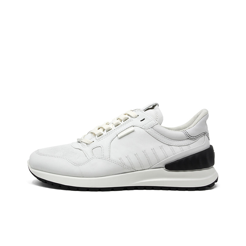 ECCO Astir Lite men's sneakers in white, side profile with lace-up and rubber sole