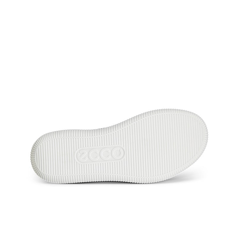 Men's white sneaker outsole with Ecco logo and ribbed tread