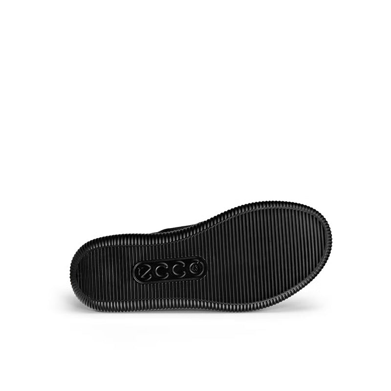 Men's black sneaker outsole with ECCO logo and textured ribbed tread