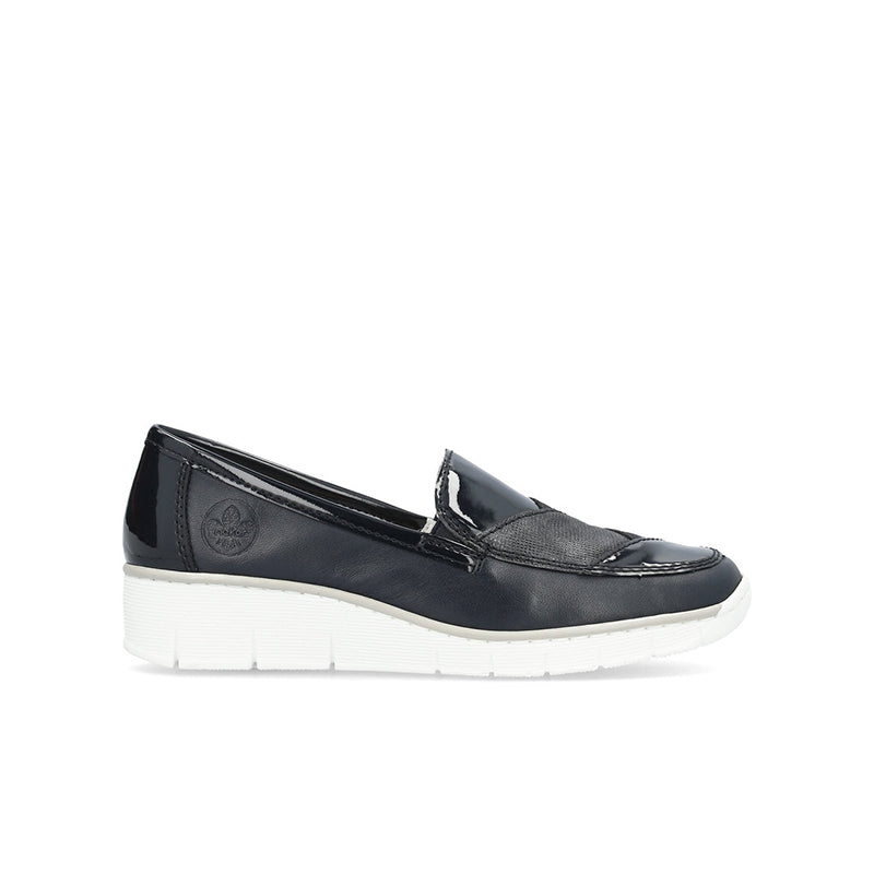 Rieker Women's Loafers Fashion Leather Slip-on Fashion Casual Shoes 53785