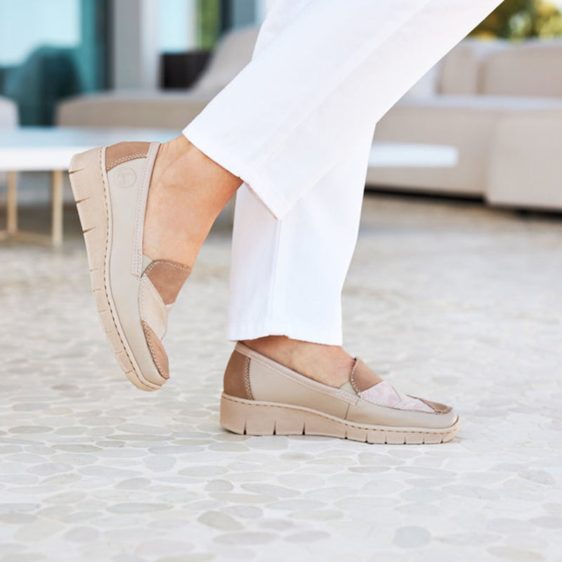 Rieker Women's Loafers Fashion Leather Slip-on Fashion Casual Shoes 53785