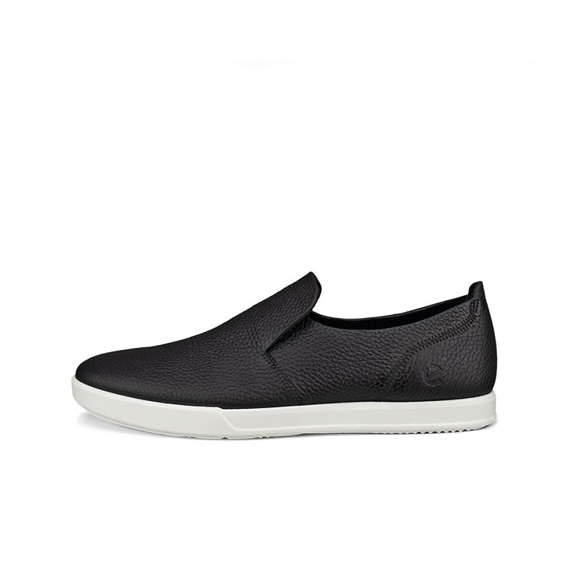 ECCO Leisure Men's Sneakers Black Leather Slip On Casual Shoes 538824