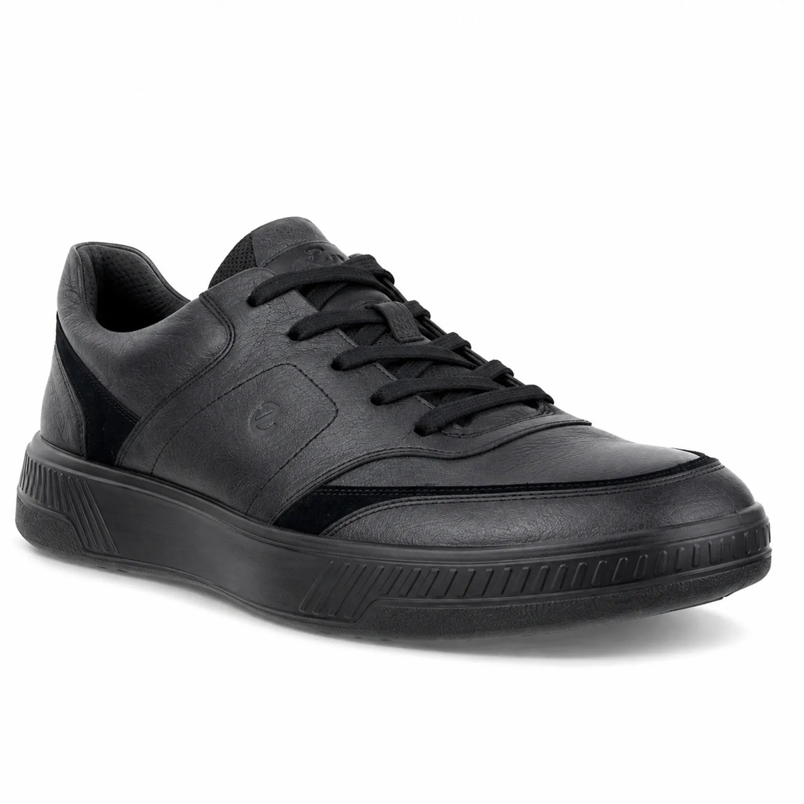 ECCO Move Walker men's black leather trainers with lightweight PU sole, main product view