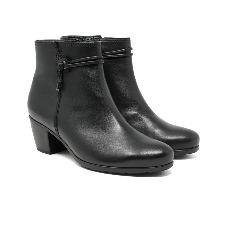 Gabor Women's Boots Black Leather Heel Boots 55522