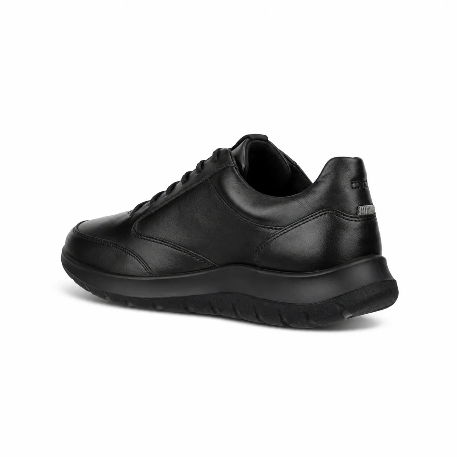 ECCO City Stride men's brown trainers side angle view showing lace fastening and leather upper