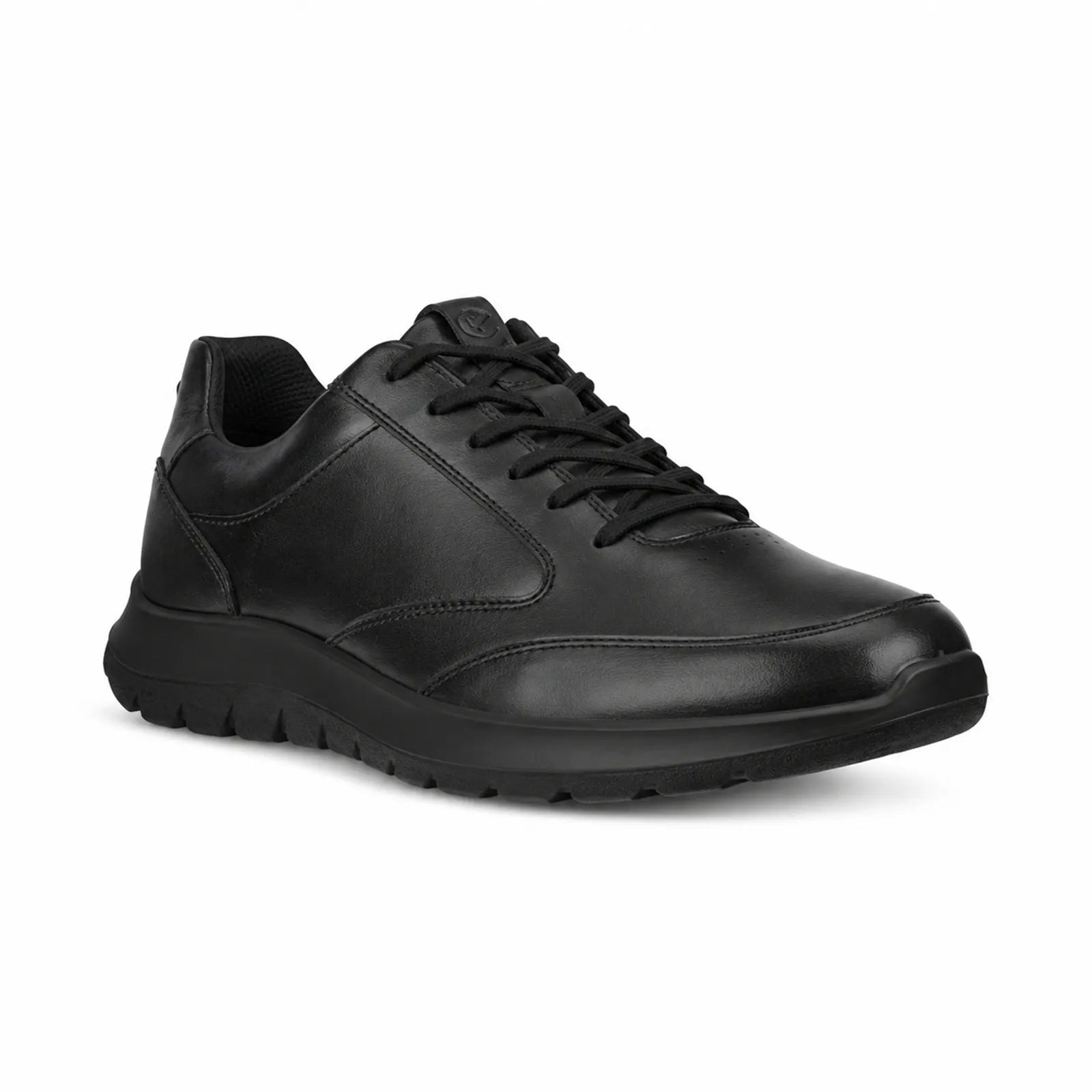 ECCO City Stride men's brown leather trainers with lightweight FLUIDFORM sole, main product view
