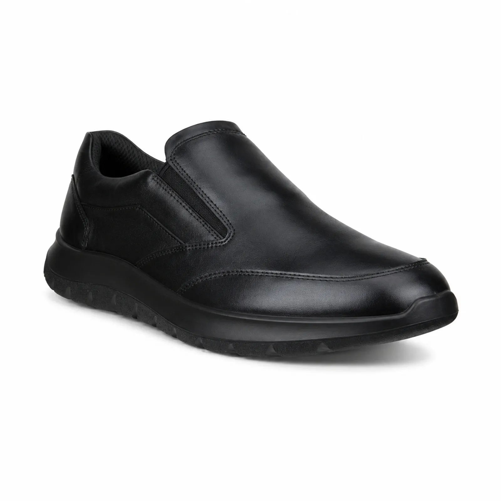 ECCO City Stride men's black leather slip on shoes with lightweight FLUIDFORM sole, main product view
