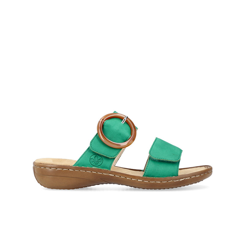 Rieker Women's Slippers Green/White Fashion Summer Casual Sandals 60894