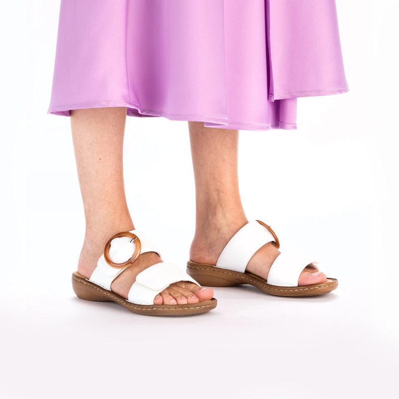 Rieker Women's Slippers Green/White Fashion Summer Casual Sandals 60894