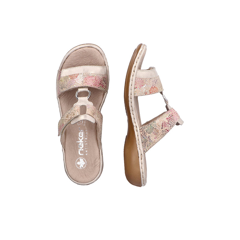 Rieker women¡¯s multicolor open-toe sandals with ankle strap and cushioned lining