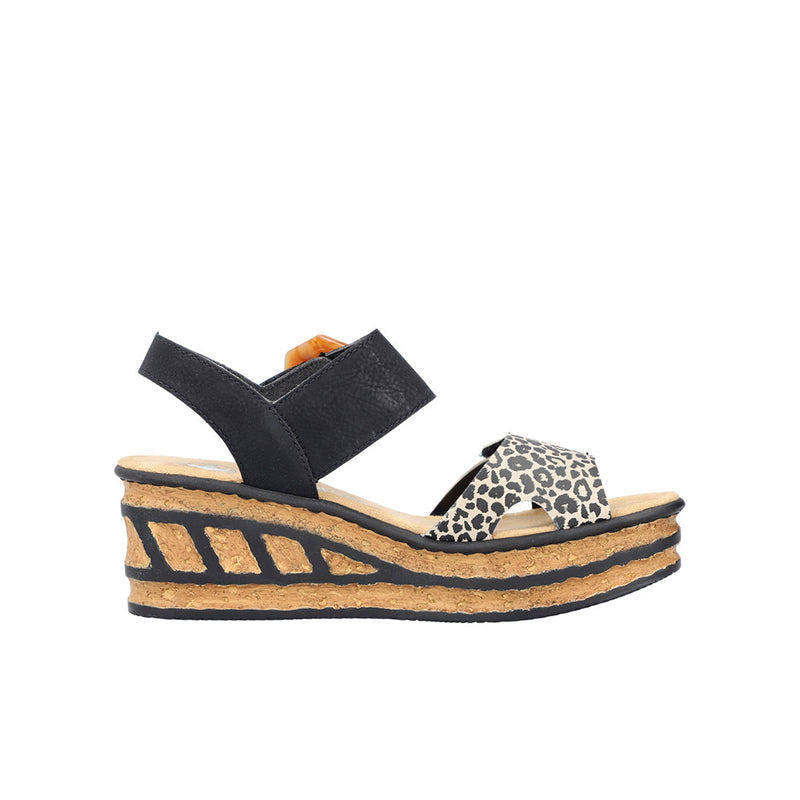 Rieker Women's Sandals Muticolour Wedge Summer Shoes 68176