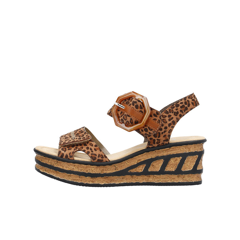 Rieker Women's Sandals Muticolour Wedge Summer Shoes 68176