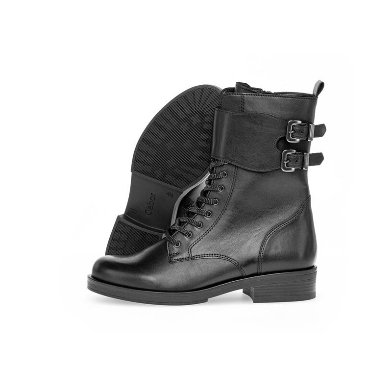 Gabor Hind Women's Boots Black Leather Fashion Shoes 71792