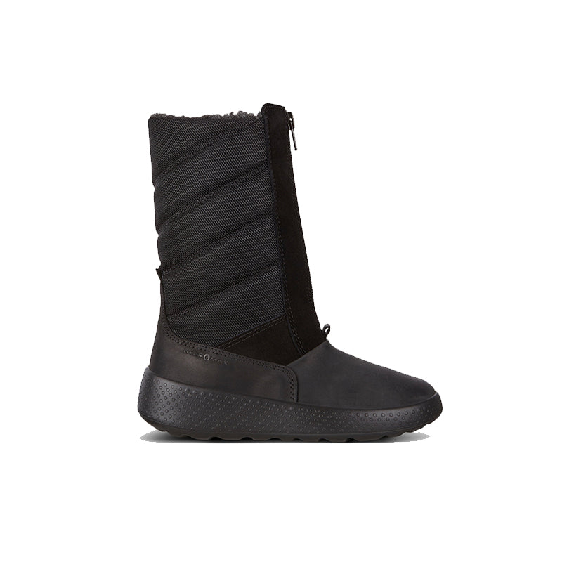 ECCO Ukiuk Kids High Boots Black Leather Winter Snow Shoes 723792