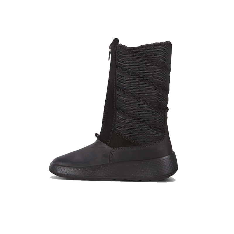 ECCO Ukiuk Kids High Boots Black Leather Winter Snow Shoes 723792