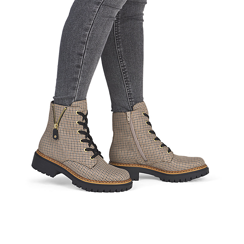 Rieker Women's Boots Black Leather Zip Casual Comfort Boots 72617