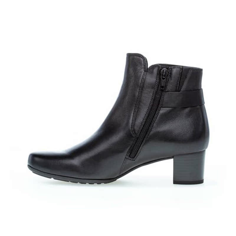 Gabor Hemp Women's Boots Black Leather Heel Boots 72824