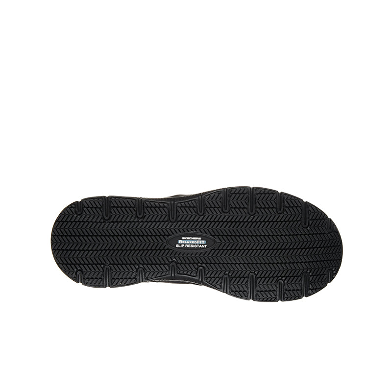 Men's black sneaker outsole with textured tread and flex grooves