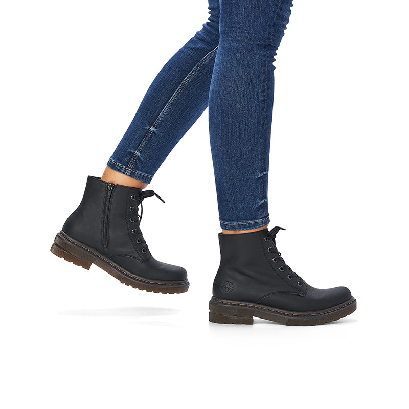 Rieker Women's Ankle Boots Black Zip Casual Ankle Boots 78240