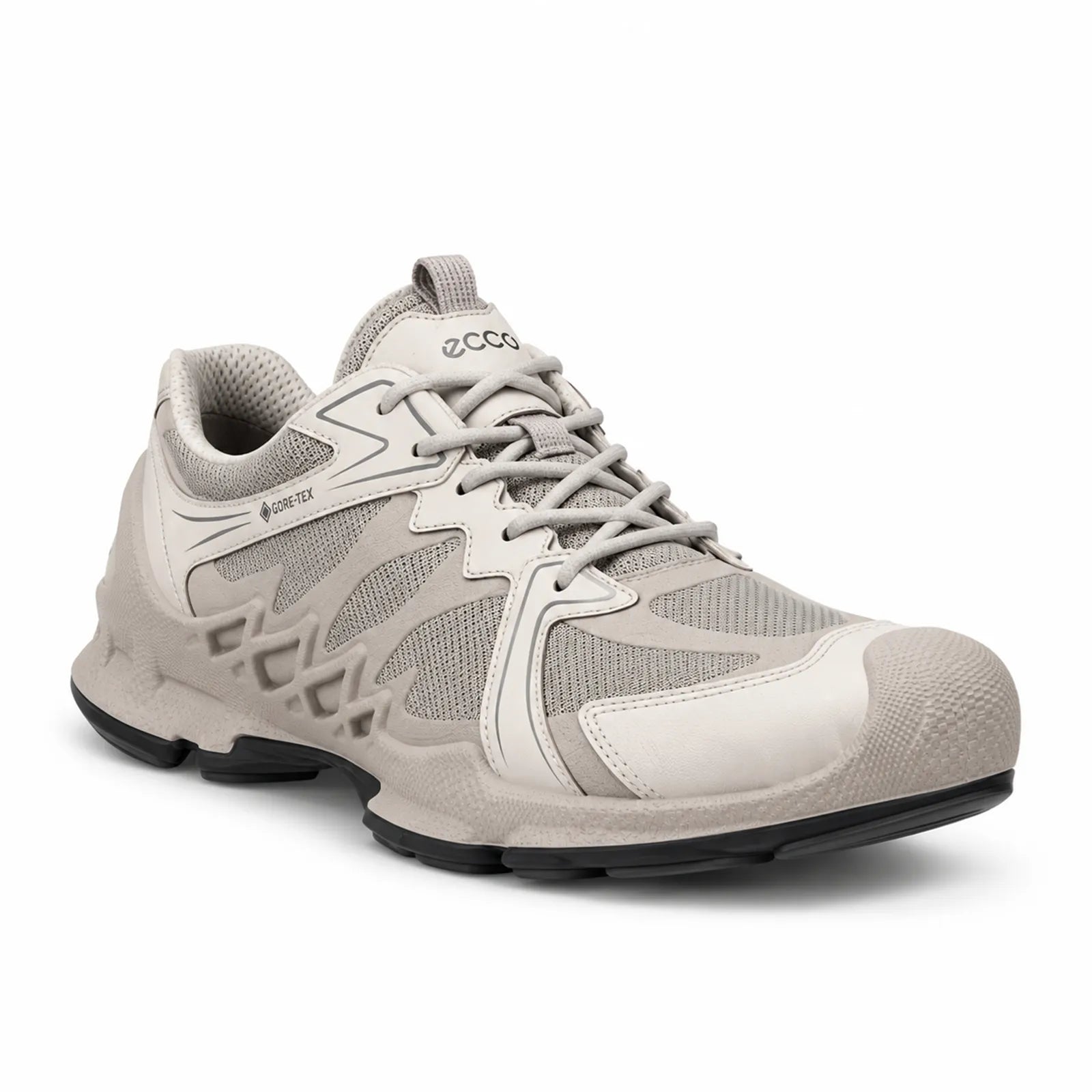 ECCO Biom Aex men's Grey leather textile Gore Tex lace up casual sneakers, main product view