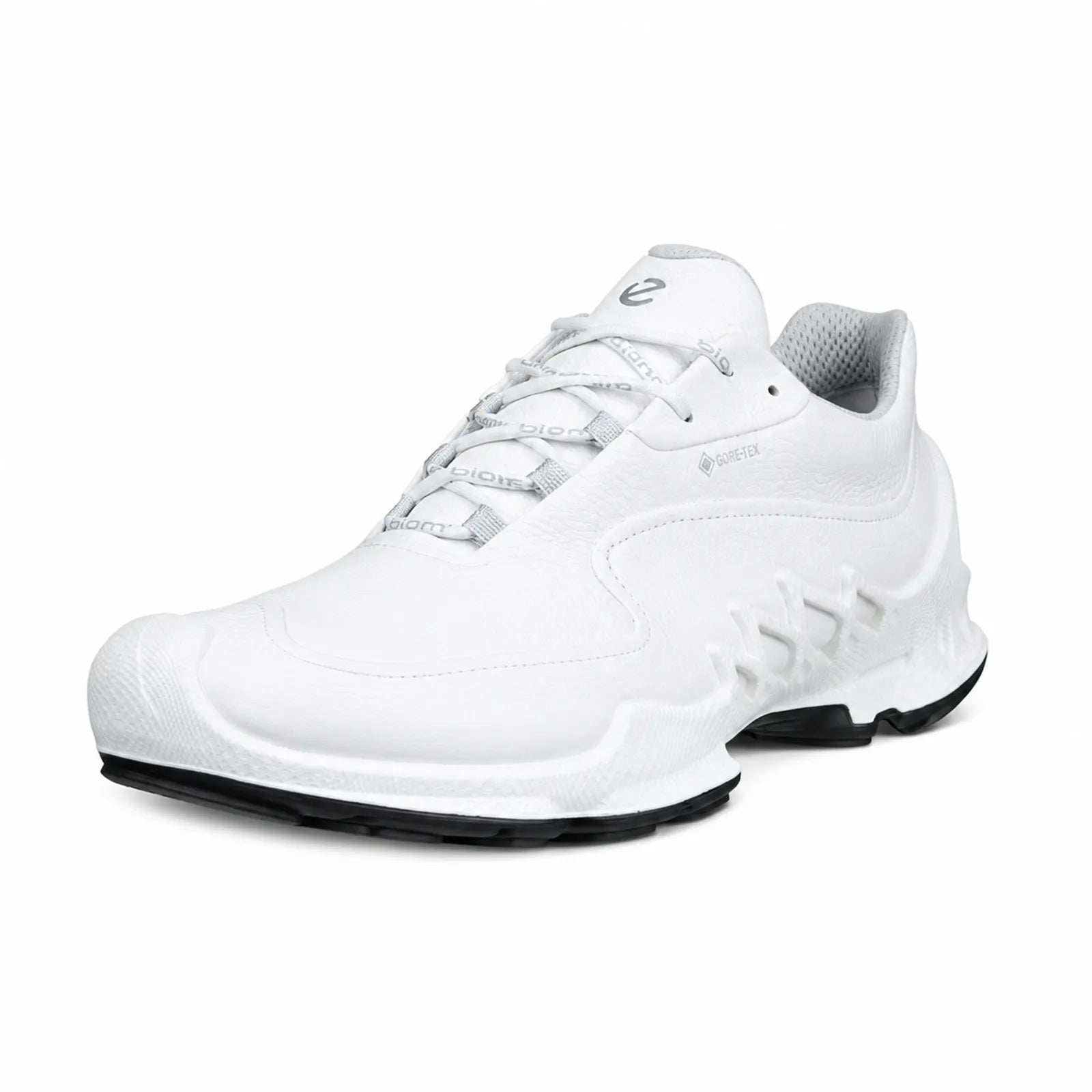 ECCO Biom AEX men's white lace-up sneakers with textured tread sole